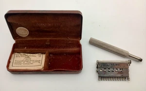 Vintage 1930-1940 Valet Rasierhobel Set in Metall Reisebox - Bild 1 von 5