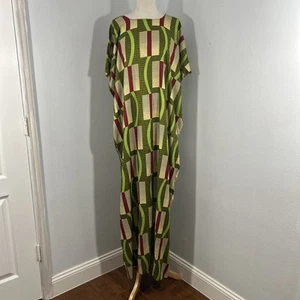 Handmade Kaftan Maxi Dress Womens OS Spring Floral Rayon Caftan Kimono Beachy - Picture 1 of 6