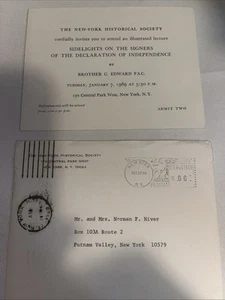 1969 New York Historical Society Invitation, Declaration Of Independence - Picture 1 of 8
