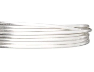 Wire, 5 Feet Sterling Silver Full-Hard, Half-Round 24 Gauge Wrapping Wire - Picture 1 of 2