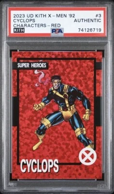 2023 Upper Deck Kith '92 Characters 3 Cyclops Red 1/100 X-Men Card Authentic - Image 1 of 4