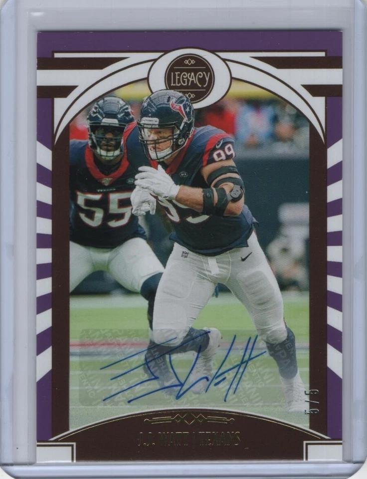 2020 Panini Legacy Autograph Violet Parallel #26 J.J. Watt 5/5 - Image 1 of 1