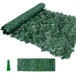 Artificial Wall Hedge Privacy Screens Fence Panel Faux Leaf Grass Mat Yard Decor - Picture 1 of 20