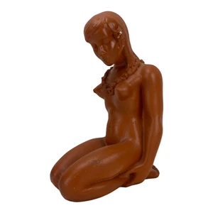 VINTAGE POLYNESIAN CHALKWARE GIRL. TIKI / HAWAIIANA HULA PINUP c. 1960's-70's - Picture 1 of 11
