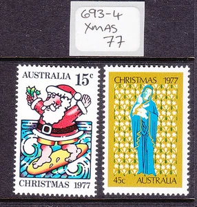 1977 CHRISTMAS SET ASC:693-4 ***MUH*** - Picture 1 of 1