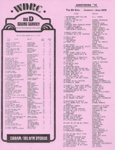1970 WDRC BIG D SOUND SURVEY FOR THE WEEK ENDING JULI 10, 1970, HARTFORD, CONN - Bild 1 von 1