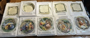 Winnie the Pooh Collector's Plates- 5 Bradford Exchange 3D Plates NEW VTG 90's - Picture 1 of 11