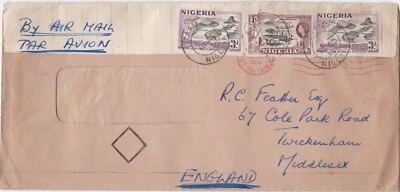 1956 Nigeria oversize cover from Zaria to Twickenham, Middlesex England - Image 1 of 2