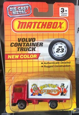 NOS 1990 Matchbox Big Top Circus Volvo container truck MB23 MOC - Image 1 of 2