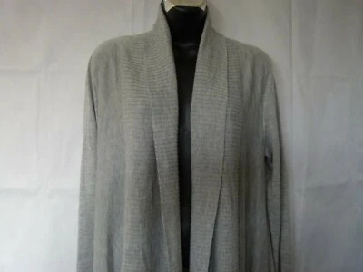 Cardigã feminino APT.9 malha frontal aberta mistura acrílica cinza claro tamanho G - Imagem 1 de 4