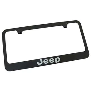 Jeep Silver Logo License Plate Frame (Black) - Picture 1 of 3