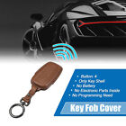 Car Key Fob Cover With Keychain Faux Leather For Toyota Rav4 Highlander Brown