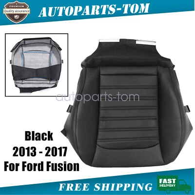 Cubierta de asiento de cuero negra para Ford Fusion 2013 2017 2014 2016 2015 parte inferior del conductor Foto 1 de 4
