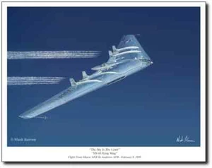 "THE SKY IS THE LIMIT" - YB-49 FLYING WING by Mark Karvon - Aviation Art -- - Picture 1 of 2