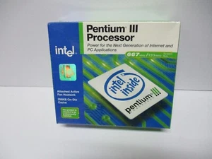 Vintage New Sealed INTEL PENTIUM III Slot 1 CPU Processor 667MHz/133MHz SB - Picture 1 of 3
