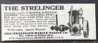 Antique1910 STRELINGER Machine Engine Co.Vtg Print Ad~Marine Gasoline Boat Motor
