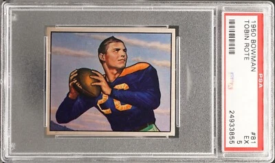 1950 Bowman Tobin Rote Rooke Card #81 PSA 5  EX Green Bay Packers Quarterback - Image 1 of 2