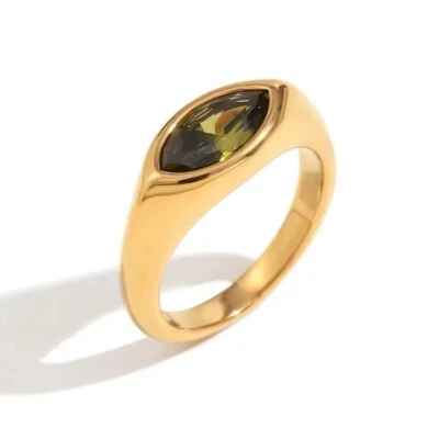 ZARD Peridot Green Gemstone Ring in 18k Gold Plate - Image 1 of 4