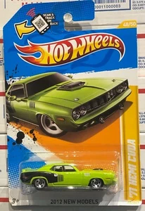 2012 HOT WHEELS '71 HEMI CUDA, GREEN, #48/50 2012 NEW MODELS, #48/247, DODGE - Picture 1 of 6