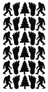 Black Stickers Bigfoot Sasquatch Sticker 1-1/4" DC01-070 - Picture 1 of 1