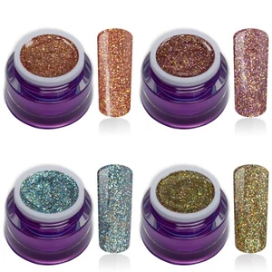 Juego de colores brillantes colores otoño 4x5ml LED UV-Gel Nail Art diseño de uñas - Imagen 1 de 6