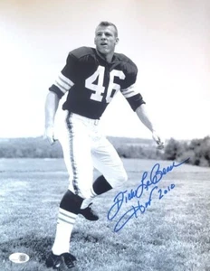 Signed 11X14 DICK LEBEAU "HOF 2010" Detroit Lions Autogrammfoto JSA Witness - Bild 1 von 1