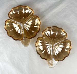 Jeanette Ringelblume Karneval Glas geteilt Kleeblatt Süßigkeiten Nuss Schale Paar, kostenloser Versand - Bild 1 von 9