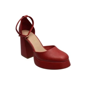 Dream Pairs Zapatos Mujer 7 Rojo Plataforma Tacón Grueso Tobillo Correa Caja Bolso para Zapatos - Imagen 1 de 9