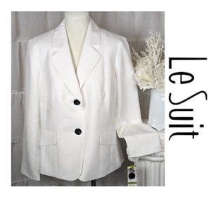 LE SUIT White Suit Jacket Blazer Notched Lapel Size 14 NWT - Picture 1 of 10