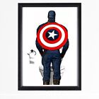 Superhero Comic A4 print Captain America Marvel Bathroom Toilet Art Fun Peeing
