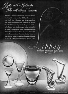 Pubblicità stampa Libbey Modern American Torte Plate Plymouth Stemware Cornucopia 1941 - Foto 1 di 1
