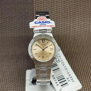 Casio LTP-1241D-4A3 Enticer Series Peach Analog Stainless Steel Ladies Watch - Picture 1 of 8