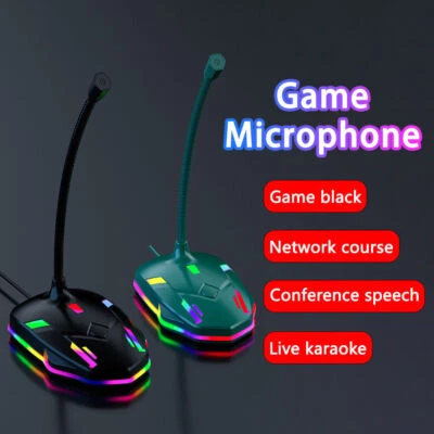 RGB gaming desktop conference USB capacitor recording microphone M9 microphone - Image 1 of 4