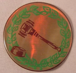 GAVEL and SOUNDING BLOCK 2" EPOXY CAR EMBLEM STICKER NEW - Picture 1 of 1