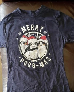 Star Wars "Merry Porg-mas" holiday t-shirt, kids' XL (14) - Picture 1 of 2