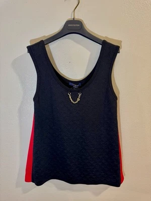 Louis Vuitton Mujer Sin Mangas Tejido Seda Monograma Estampado Rojo/Negro M Foto 1 de 4