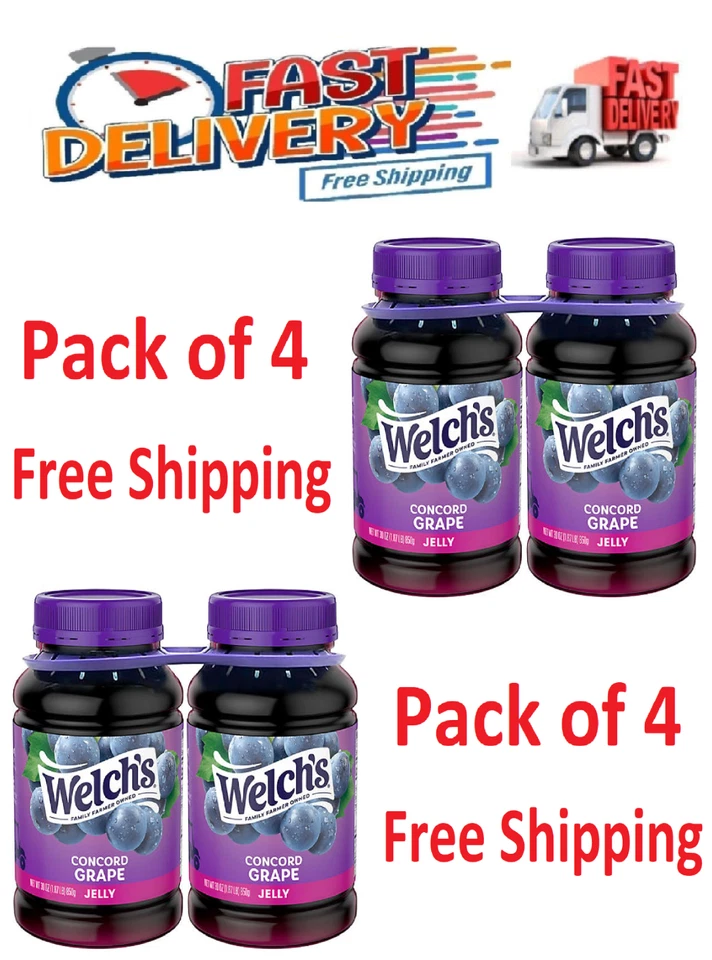 8x Welch's Concord Grape Jelly 30 Oz Jar