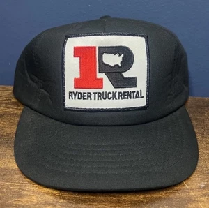 Vintage RYDER TRUCK RENTAL SCHWARZ Snapback Trucker Mütze KARDINAL KAPPE - Bild 1 von 6
