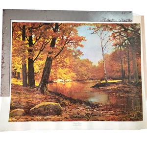 Impresión artística litográfica Robert Wood "Bronce de otoño" #C-516 23,5"x18" lienzo EE. UU. D.A.C NY - Imagen 1 de 9