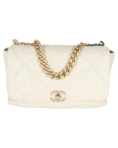 Preloved Chanel 22 Medium Flap Bag Women Brown | Beige Messenger Bags - Picture 1 of 11