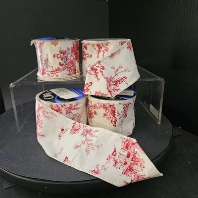 Lote de 4 fitas de algodão com fio vermelho - Imagem 1 de 4