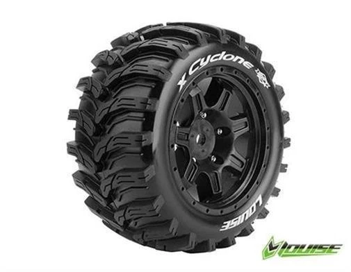 Louise X-Cyclone Monster Truck Reifen auf Felge schwarz für X-Maxx - LOUT3298B