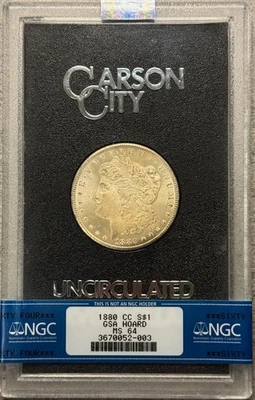 1880-CC Morgan Silver Dollar GSA Hoard NGC MS64 No Box or COA Free Priority Ship - Image 1 of 2