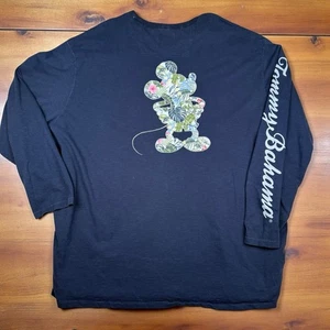 Disney Tommy Bahama Hemd Herren 4XB Navy Blau Mickey Mouse Blumen Langarm Crew - Bild 1 von 6