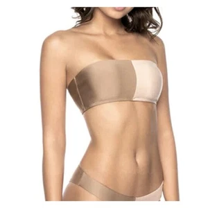 New Pilyq PQ Sandstone Two Tone Bandeau Bikini Top Size Small - Picture 1 of 4