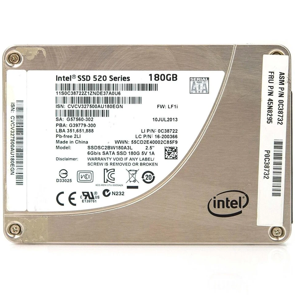 Intel 180GB 2.5" SATA Solid State Drive SSDSC2BW180A3H Refurbished - Image 1 of 1