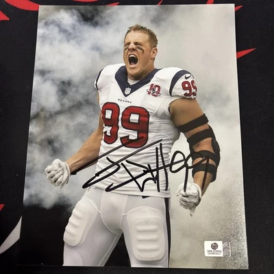 Foto autógrafa firmada a mano de 8x10 JJ WATT con holograma de jugador Foto 1 de 2
