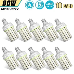 10Pack 80W LED Corn Light E39 Base Commercial Shoebox High Bay Replacement Bulbs - Picture 1 of 18