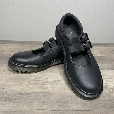 Doc Dr Martens Adena III Mary Jane размер 9 США 41 ЕС черная кожа двойные ремни - Изображение 1 из 4