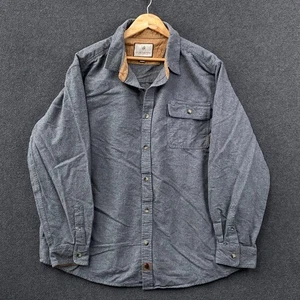 Legendary Whitetails Mens XL Long Sleeve Buck Camp Shirt Grey Flannel Pocket - Picture 1 of 17
